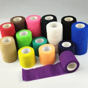Custom Logo Non-Woven Easy-Tear Self-Adhesive Cohesive Elastic Vet Wrap Bandage