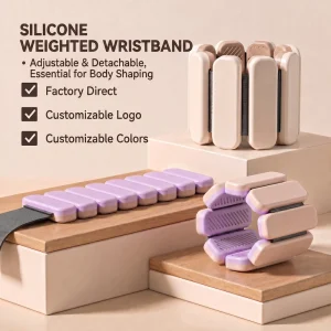 Custom Logo OEM Service Two-Tone Durable Silicone with Electroplated Iron Wrist Weights for Fitness Gym Commercial Use