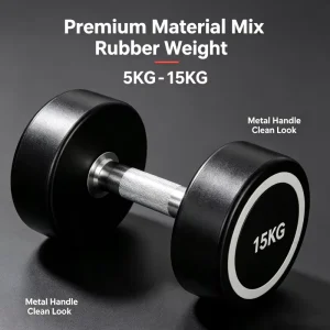 Custom Logo PEV-Coated Round Dumbbell 2.5kg to 50kg