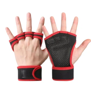 Custom Logo Polyester Fitness Workout Training Grips Wrist Wraps Weight Lifting Gloves Half Finger Palm Guard