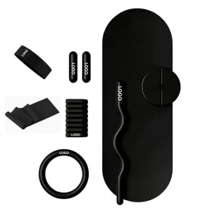 Custom Logo Portable Pilates Kit Oval Yoga Mat Fitness Ring Resistance Hip Bands Dumbbells Ankle Weights