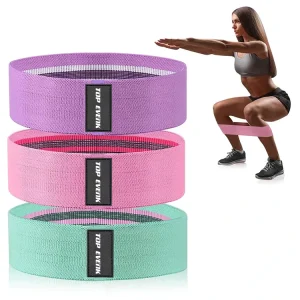 Custom Logo Print 3 Cotton Fitness Yoga Hip Fabric Resistance Bands