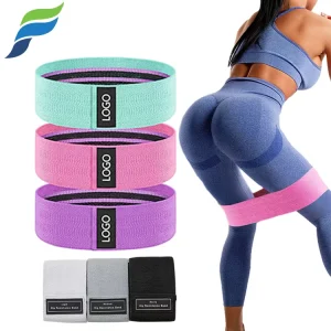 Custom Logo Print Multifunctional High Elastic Resistance Band Set for Fitness Exercise with Polyester Cotton Fabric