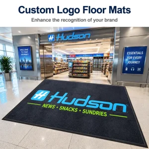 Custom Logo Printed Rubber Entrance Mat, Personalized Outdoor Doormat for Commercial Entrance