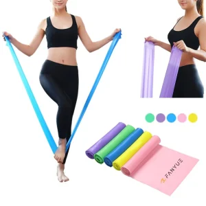 Custom Logo TPE 0.35mm Flat Elastic Resistance Band Set for Yoga and Pilates