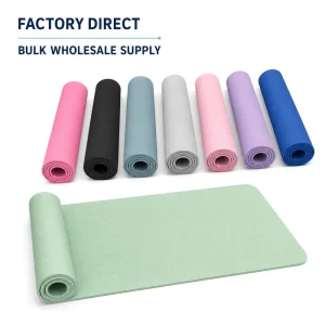 Custom Logo TPE Workout Mat 183x61cm 6mm Rectangular Sweat Resistant Anti Fatigue Meditation Mat for Yoga Studio Bulk Supplier