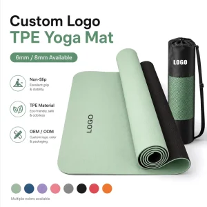 Custom Logo TPE Yoga Mat 6/8 mm Non-Slip Eco-Friendly for Yoga Studios