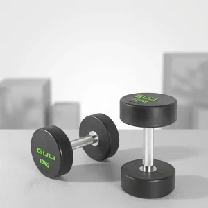 Custom Logo Urethane Dumbbells 5KG-50KG LB Weight Cast Iron Round Dumbbell for Gym Fitness