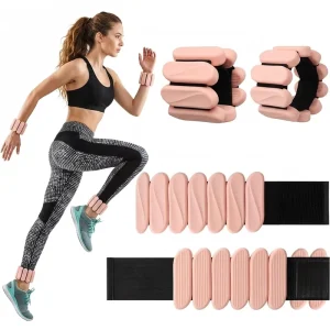 Custom Logo Workout Weighted Bangles Pink Silicone Adjustable Wrist Ankle Weights