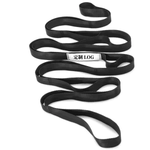 Custom Logo and Color Non Elastic Stretching Strap Yoga Strap with 10 Loops for Physical Therapy Dance and Gymnastics