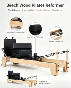 Custom-Made Durable Beech Wood Pilates Reformer for Home Studios and Commercial Use