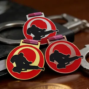 Custom Medal Metal Zinc Alloy Enamel 3D Karate Silhouette Design Martial Arts Karate Medals for Martial Arts Competition Award
