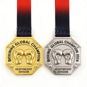 Custom Metal Eco-Friendly Boxing Souvenir Medal OEM Sports Competition Award Medal Laser Engraved
