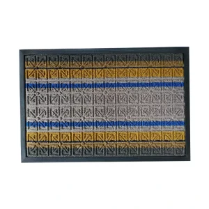 Custom Modern Anti-Slip Entrance Door Mat PP Material Novelty Loop Pile Pattern Rubber Embossed Mat
