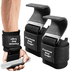 Custom Neoprene Weight Lifting Straps with Hooks and Grips