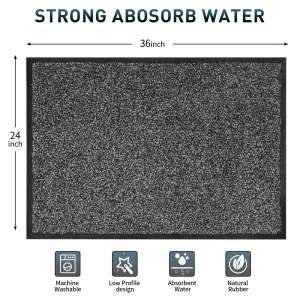 Custom Non-Slip Soft Rubber Microfiber Water-Absorbent Spaghetti Entrance Mat for Commercial Use