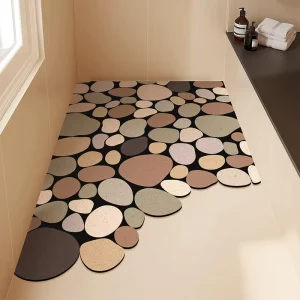 Custom Non-Slip Soft Shower Floor Mat Antifatigue Stone Drying Carpet for Bath Stall Home or Hotel Use Quick Drying Bath Mat