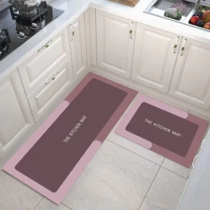 Custom Non-Slip Water-Absorbent Diatom Mud Rubber Bathroom and Kitchen Mat Set