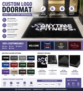 Custom Nylon Waterproof Anti-Slip Door Mat for Indoor and Outdoor Entryways with Logo Printing