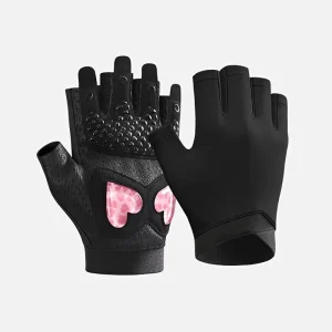 Custom OEM Lightweight Half-Finger Fitness Gloves, Breathable Anti-Slip, Heart-Shaped Palm, Women’s Gym and Outdoor Gear