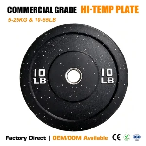 Custom OEM ODM Hi-Temp Rubber Crumb Bumper Plate Color Speckled Weight Plate for Cross Training Weightlifting