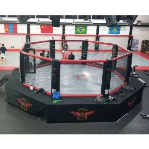 Custom Octagon MMA Cage Boxing Ring Heavy-Gauge Structural Steel Frame Custom Logo
