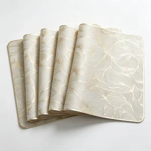 Custom PVC Vinyl Metallic Placemats, Decorative Dining Table Mats