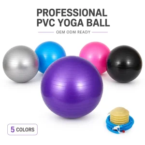 Custom PVC Yoga Ball 75cm for OEM Logo Printing Anti Burst Pilates Training Commercial Gym and Fitness Brand Supply