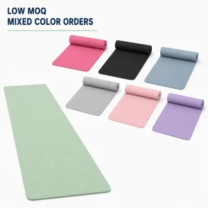 Custom Pattern and Logo TPE Exercise Mat 183x61cm 6mm Rectangular Low Impact Core Workout Stretching Mat Manufacturer