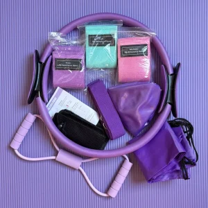 Custom Pilates Equipment Set with Pilates Ring, Fitness Ball, and Stretch Bands for Full-Body Gym Training