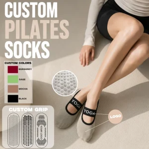 Custom Pilates Grip Socks Non-Slip for Yoga Studio