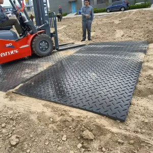 Custom Plastic PE Paving Slabs Temporary Ground Protection Road Mats Swamp Floor Mat Construction HDPE Road Mat