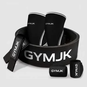 Custom Powerlifting Gym Set Leather Lever Weightlifting Belt Neoprene Knee Sleeves Wrist Wraps Lifting Straps