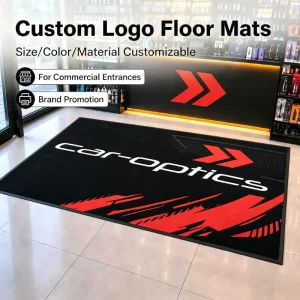 Custom Printed Black Entrance Mat with Personalized Name Option for Commercial Entrance