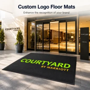 Custom Printed Corporate Welcome Mat Logo Floor Rug for Hotel Reception Area