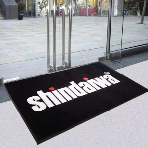 Custom Printed Cut-Pile Nylon Washable Logo Mat for Outdoor Hotel Use Customizable Size and Color