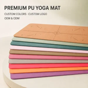 Custom Printed Eco-friendly PU Thick Non-Slip Yoga Mat Set for Gym Travel and Pilates