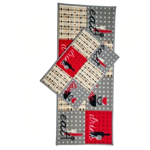 Custom Printed Loop Pile Kitchen Mat with Bound Edge Non Slip Washable Kitchen Rug