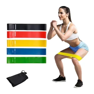 Custom Printed Mini Resistance Bands Loop Set 5 Sizes High Elasticity Latex TPE Material Portable Exercise Bands for Adults