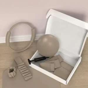 Custom Printed Pilates Training Set with Thick Pilates Mat, Mini Pilates Ball and Elastic Tension Band for Core Exercises
