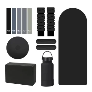 Custom Printed Pilates Training Set with Thick Pilates Mat, Mini Pilates Ball and Tension Band for Home Core Exercises