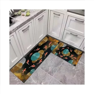 Custom Printed Polyester Kitchen Mat Set Embroidered PVC Anti-Slip for Bedroom Bathroom Office Living Room and Kitchen