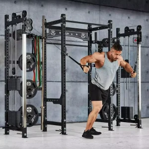 Custom Pro Fitness Gym Equipment Multi functional Squat Power Rack Smith Machine with Weight Stacks