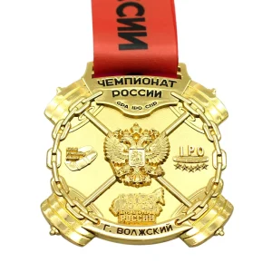 Custom Rectangle Engraved Gold Boxing Coin Medal