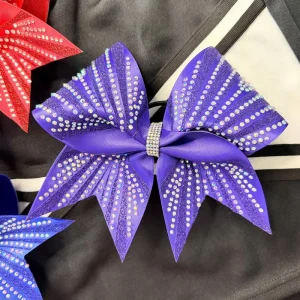Custom Rhinestone Cheer Bow with Logo for All-Star School Teams, Made to Order