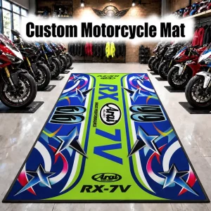 Custom Rubber Motocross Pit Mat Motorcycle Garage Floor Mat Anti-Slip Oil-Resistant for Motorcycle Repair Shop