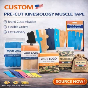 Custom Shape Kinesiology Tape Pre Cut Sports Tape Elastic Muscle Support Patch Manufacturer