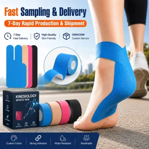 Custom-Shaped Kinesiology Tape Patches for Ankle Sprain Foot Support Waterproof Breathable Athletic Tape Custom Logo