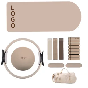 Custom Silicone Pilates Set with Non-Slip Yoga Mat Dumbbells Power Ring and Barbell Rod