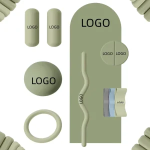 Custom Silicone Pilates Set with Non Slip Yoga Mat Soft Dumbbells Flexible Power Ring & Sturdy Barbell Rod Home Gym Accessories